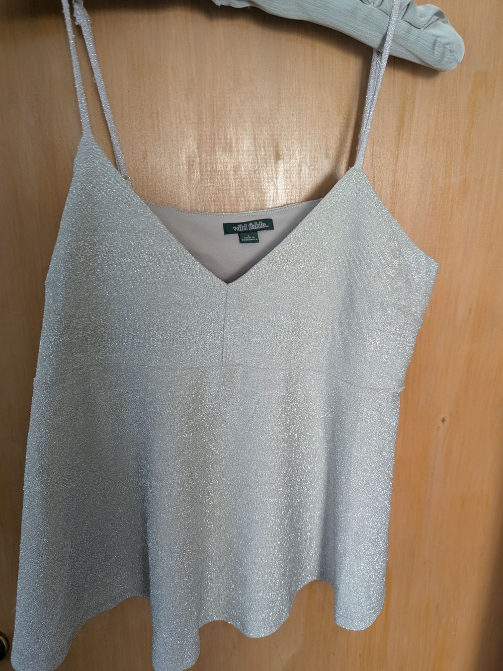 wild fable silver metallic shimmer cami top